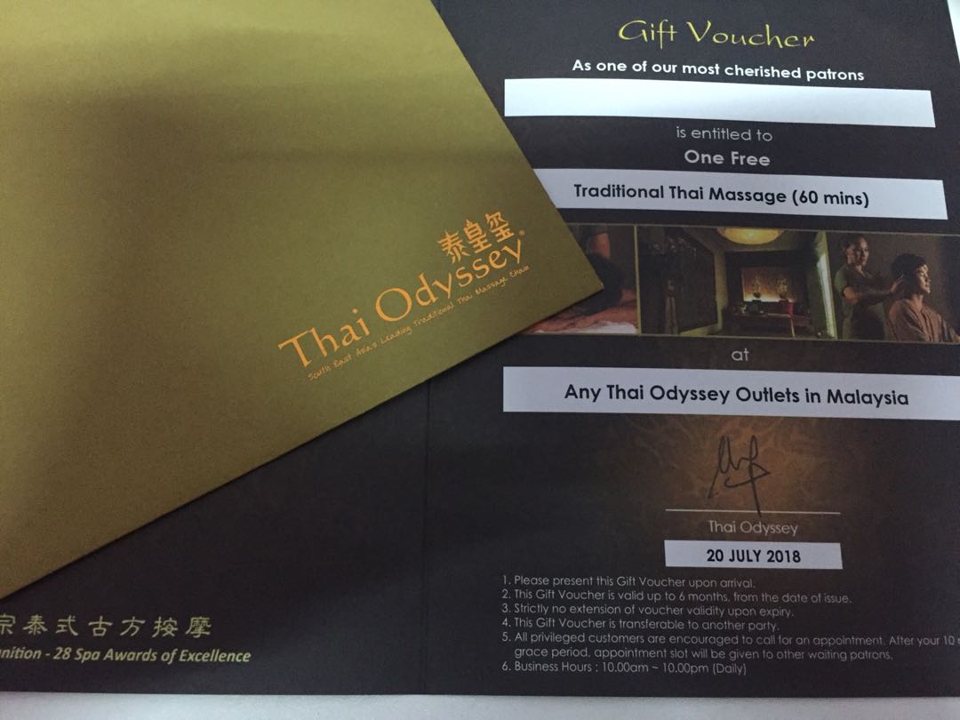 Traditional Thai Massage Voucher Tickets Vouchers Gift Cards Vouchers On Carousell