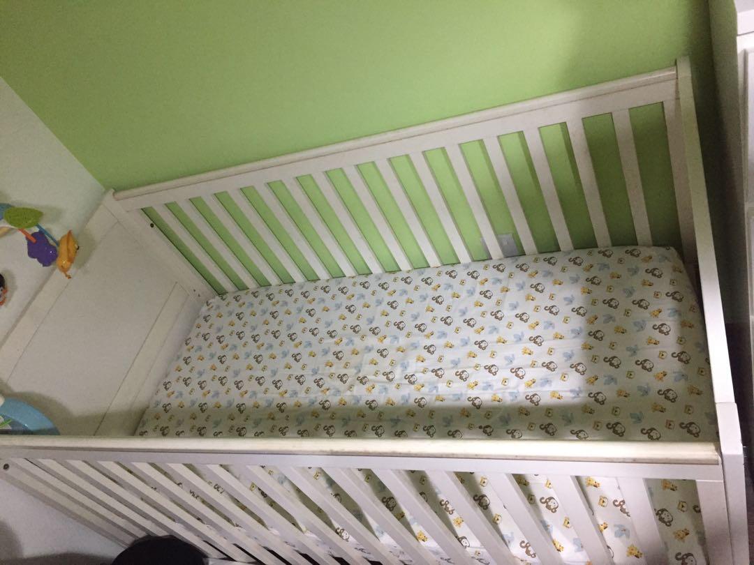 Used Mothercare Cot Adjustable to toddler bed, Babies & Kids, Baby