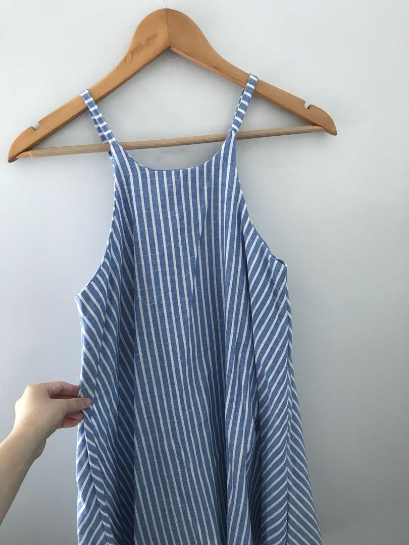 White & blue stripes halter dress (Category: Dresses) located in Quezon City. Submitted by francess123 (Listing ID 196365625, Image 1). Description: .