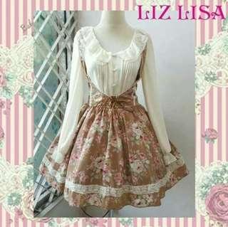 Liz Lisa brown flower print skirt