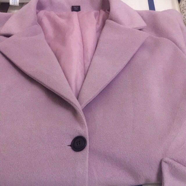 藕色 藕紫 韩制 大衣