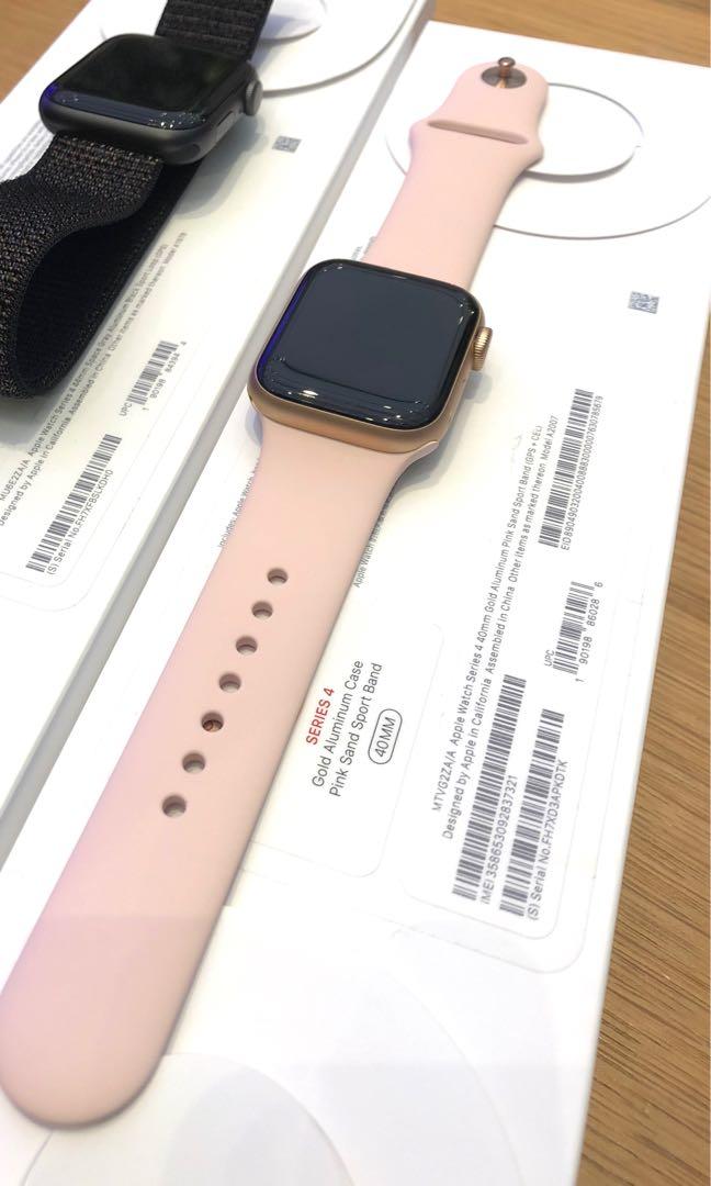 Apple watch series 4 40mm gold aluminum case with pink best sale sand sport band