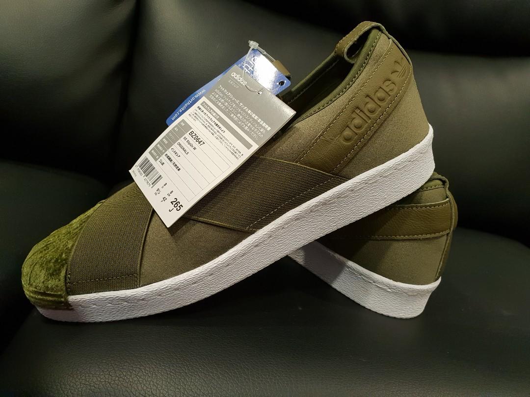 army green slip on sneakers