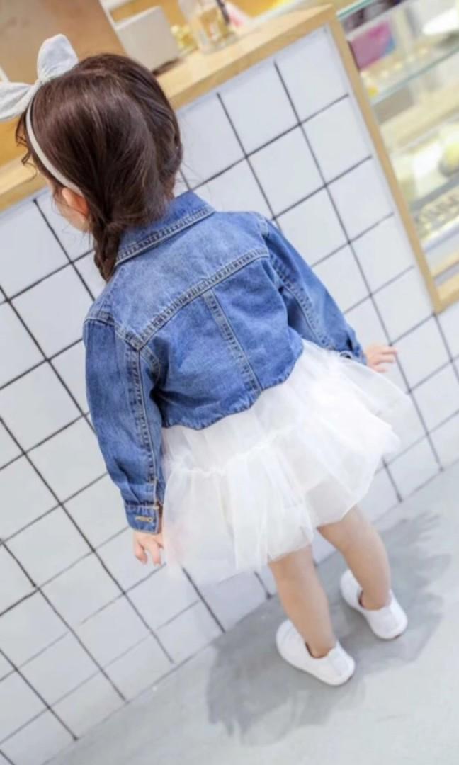 Brand New Girl Denim Jacket White Tutu Dress Babies Kids