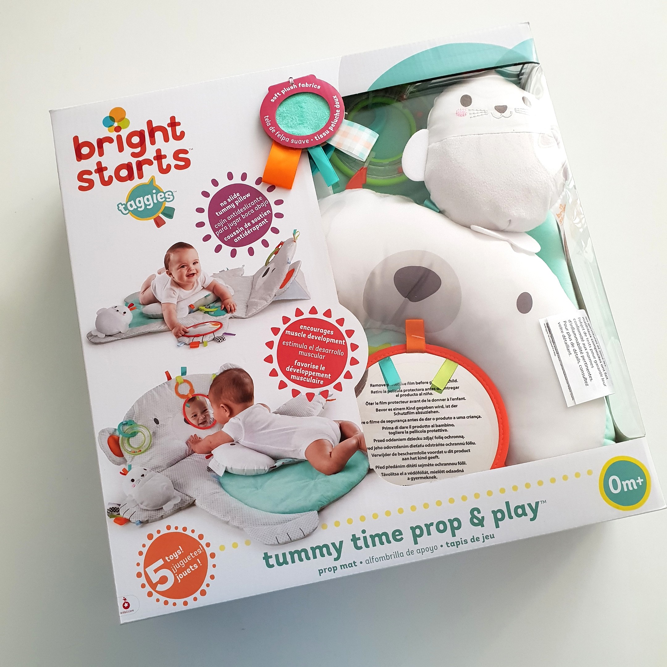 bright starts tummy time prop & play mat