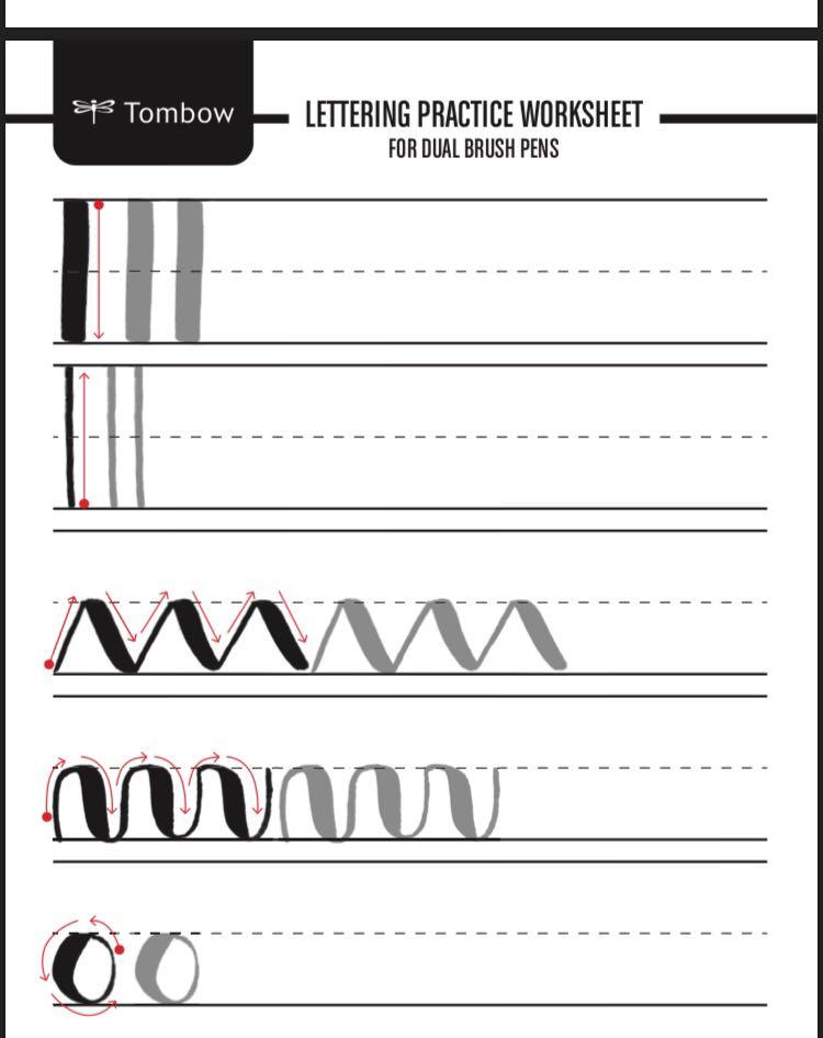 Brush lettering guide and workbook (watercolour), Hobbies & Toys ...