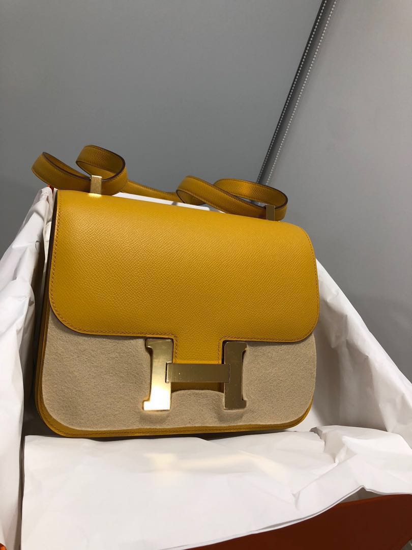 Hermes Constance 24 Epsom Jaune Ambre, Women's Fashion, Bags \u0026 Wallets,  Cross-body Bags on Carousell