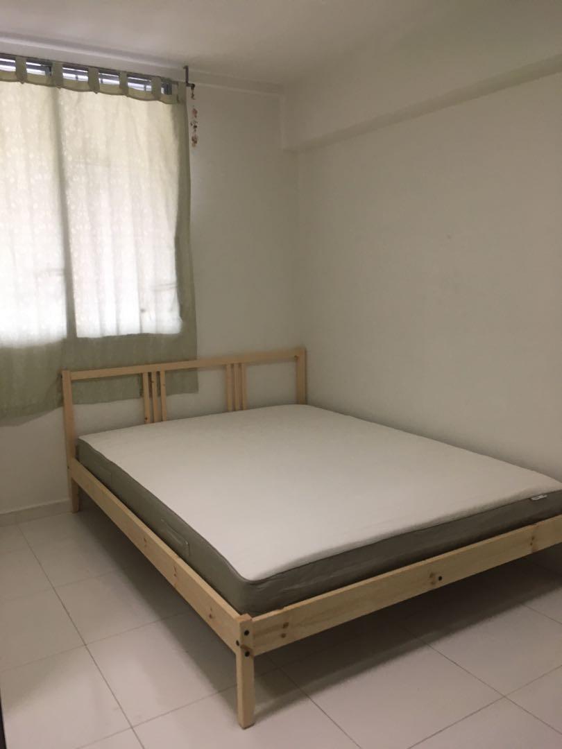 Ikea Queen Mattress + Frame, Furniture & Home Living, Furniture, Bed