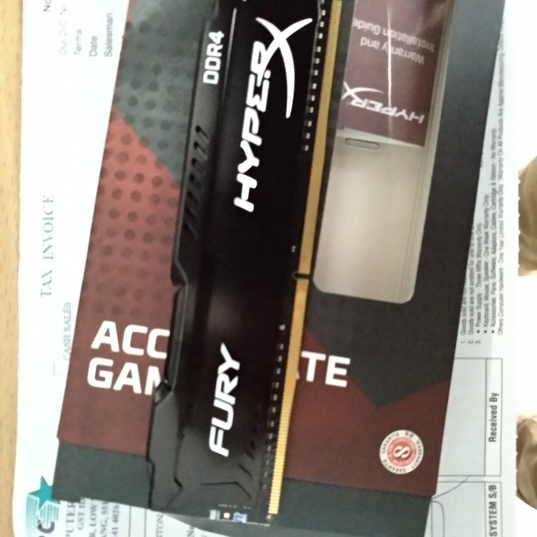 Kingston HyperX Fury 8gb 2666Mhz DDR4 Part No HX426C16FB 8