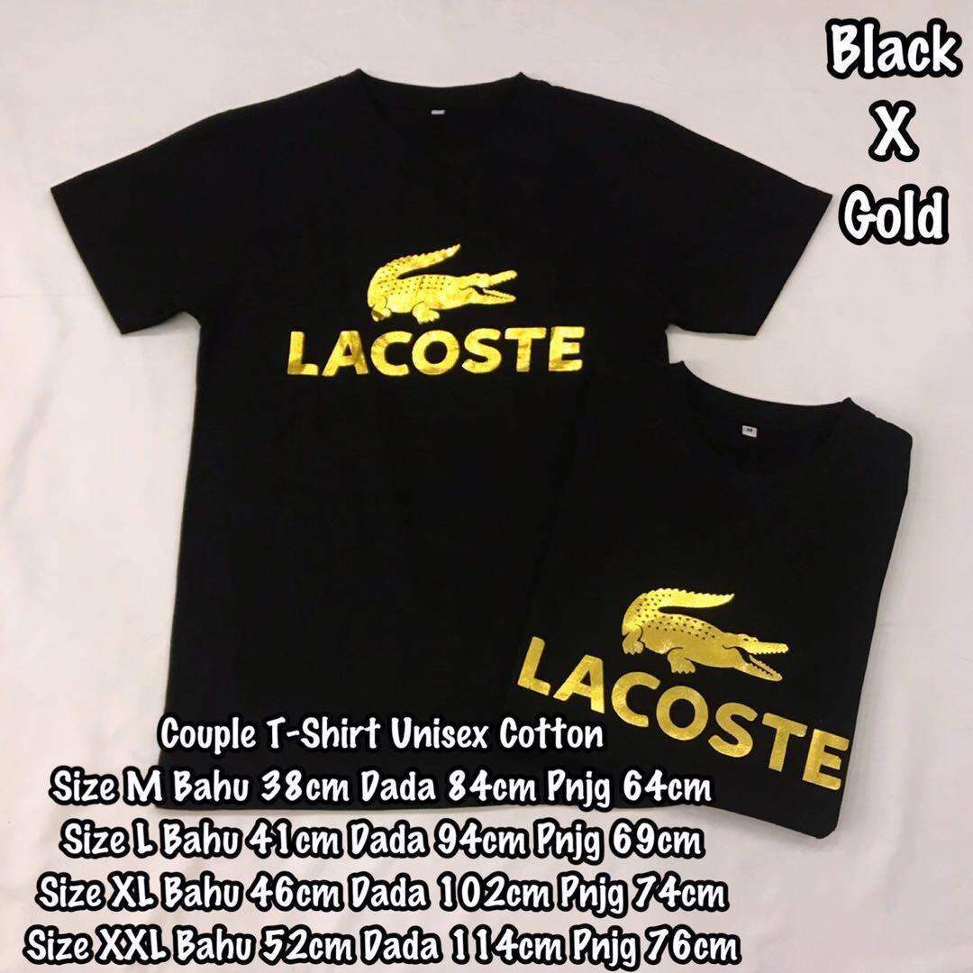 gold lacoste shirt