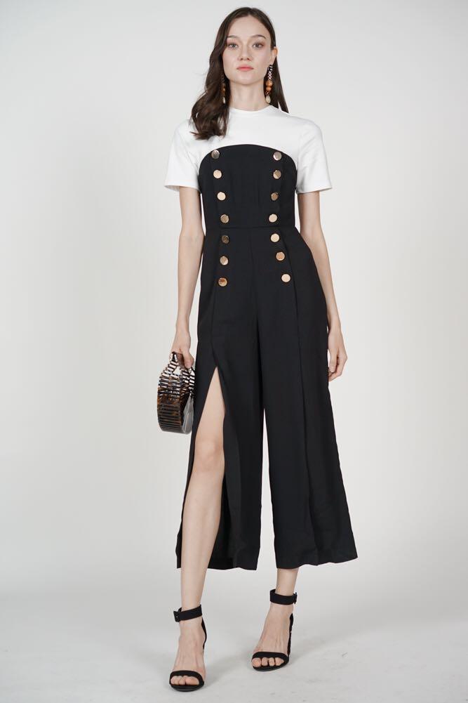 black slit jumpsuit