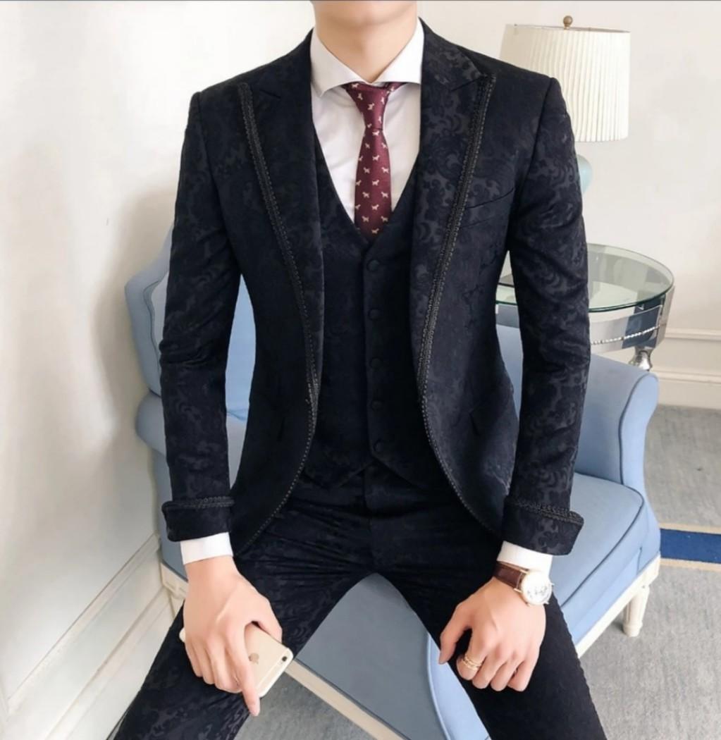 Embroidered suit outlet jacket mens