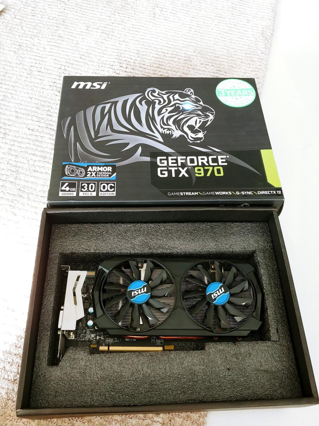 Msi GTX 970 4G Armor Computers Tech Parts Accessories Computer Parts on Carousell