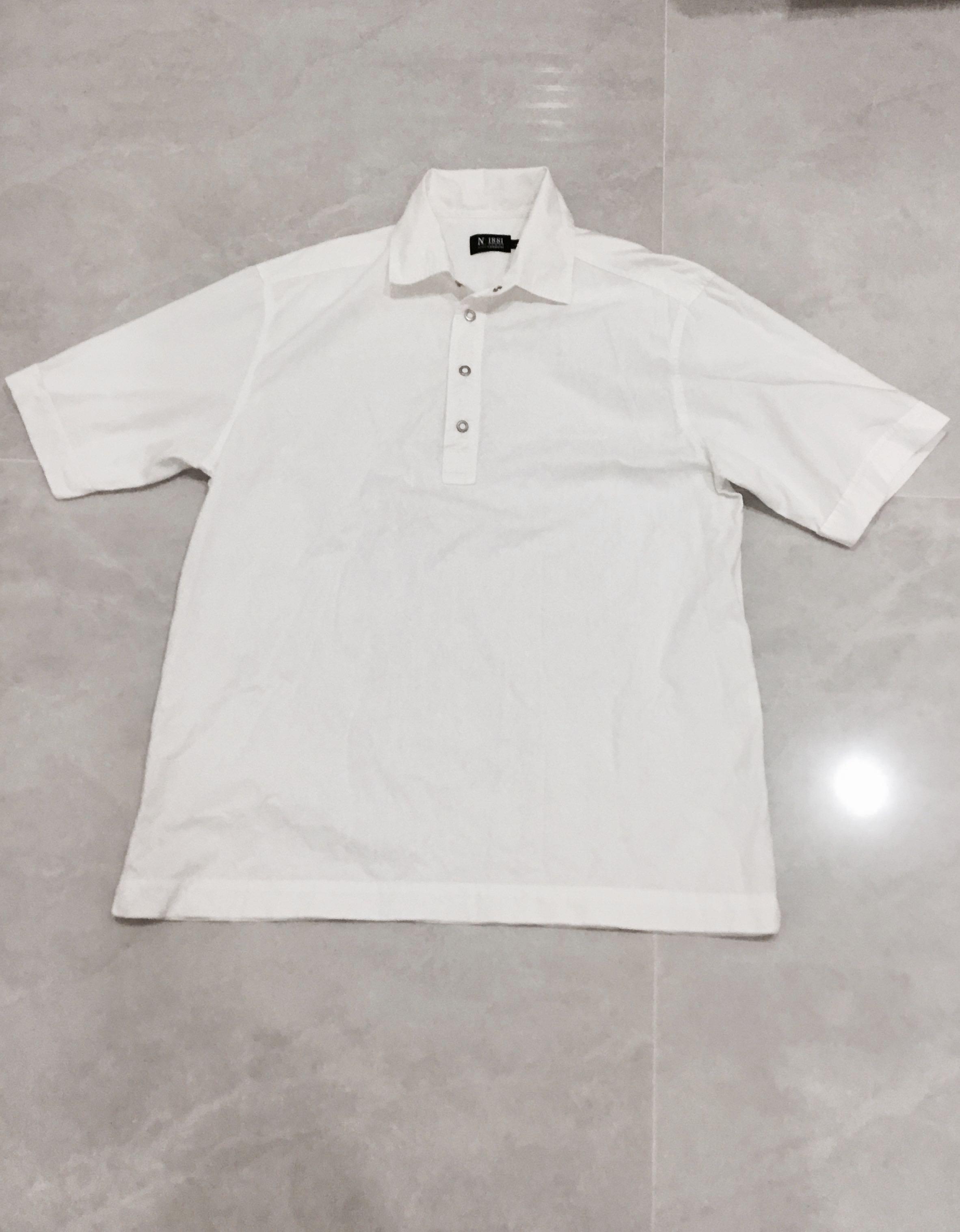 Nino Cerruti 1881 White Casual Short sleeves Shirt Size L, Men's ...