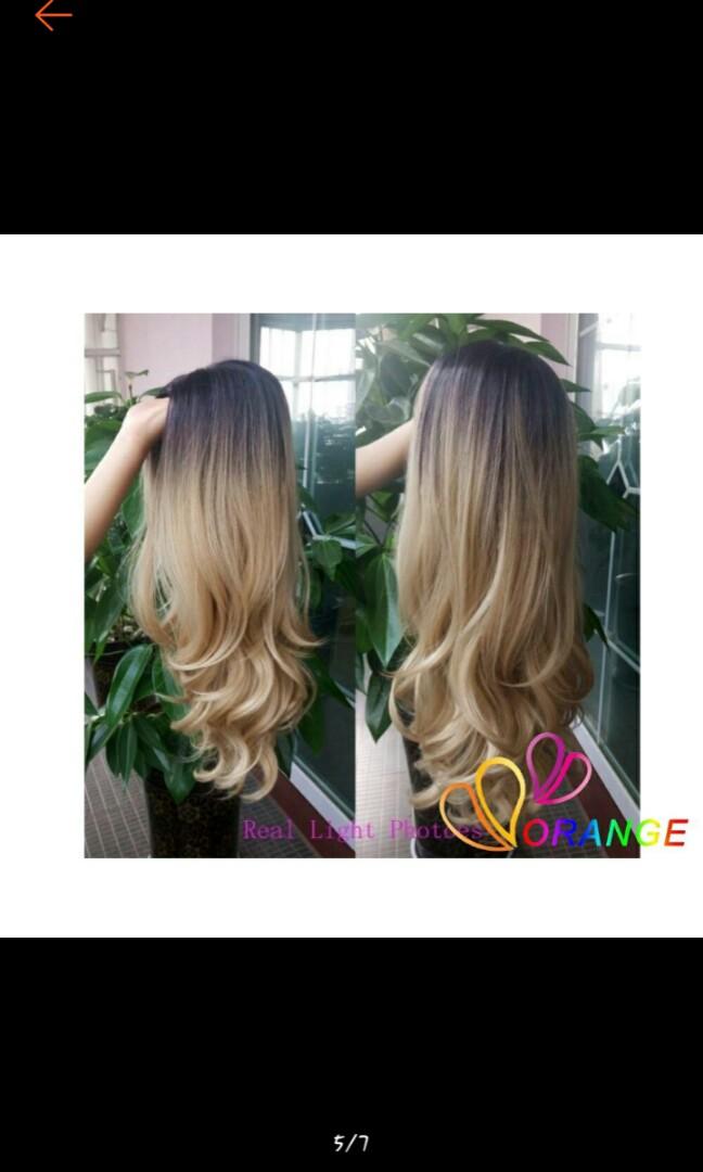 No Instocks Preorder Wavy Ombre Blonde Dip Dyed Hair Wig