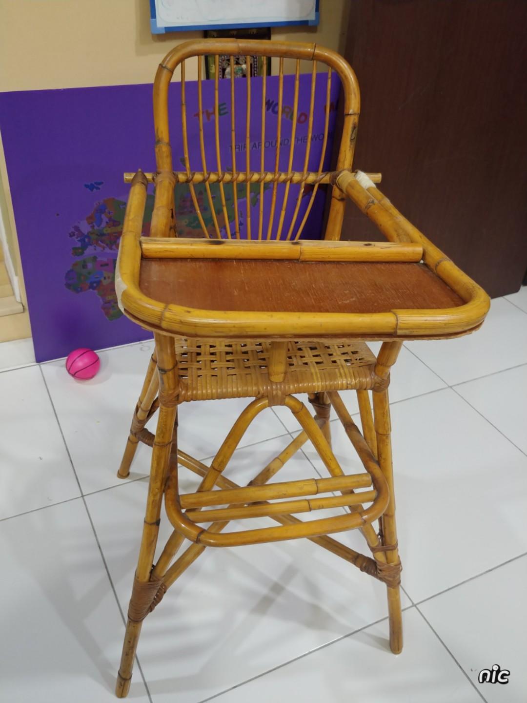 Rattan baby high discount chair
