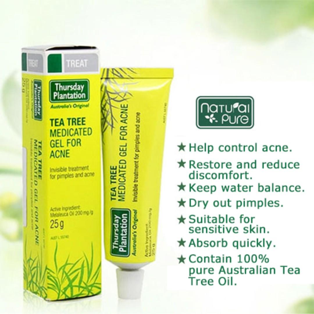 Thursday Plantation Tea Tree Medicated Gel For Acne 25g, Health