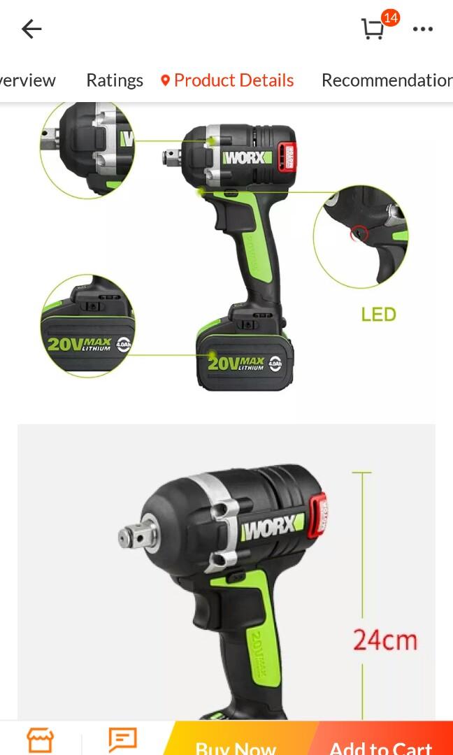 WORX WU278 CORDLESS IMPACT WRENCH