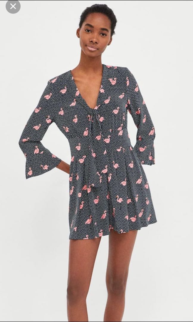 Zara Flamingo print jumpsuit (Romper 