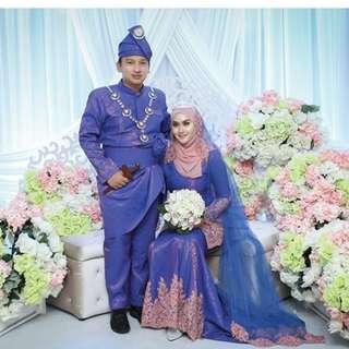 set baju songket pengatin untuk di jual. brand teh songket,tailor BAK. Baju baru pakai sekali ( 5jam )