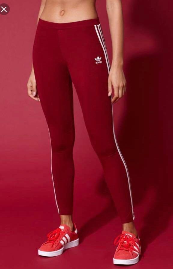 adidas burgundy tights