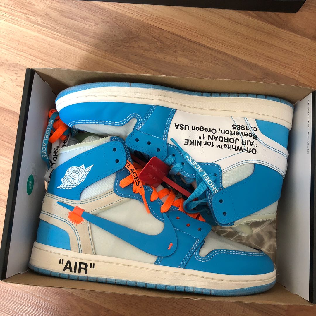 Air jordan 1 unc off white us9