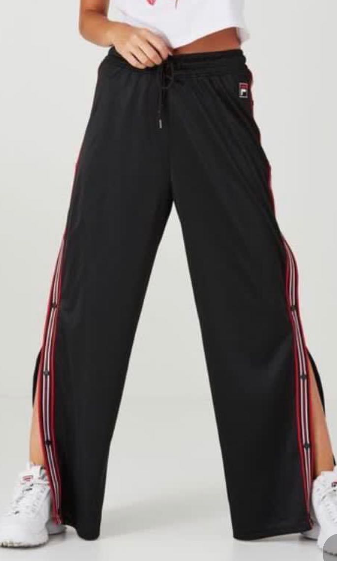 Authentic Fila Stripe Button Snap Pants, Women's Fashion, Bottoms, Other Bottoms on Carousell