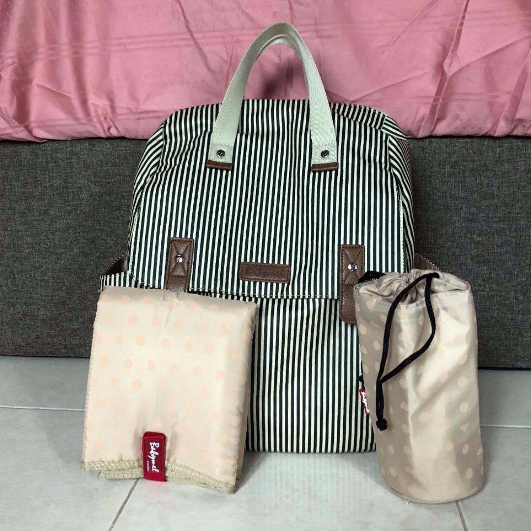 babymel robyn convertible backpack navy stripe