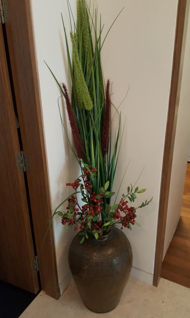 Decorative Vase With Artificial Plant And Flowers Furniture Home Decor Others On Carousell
