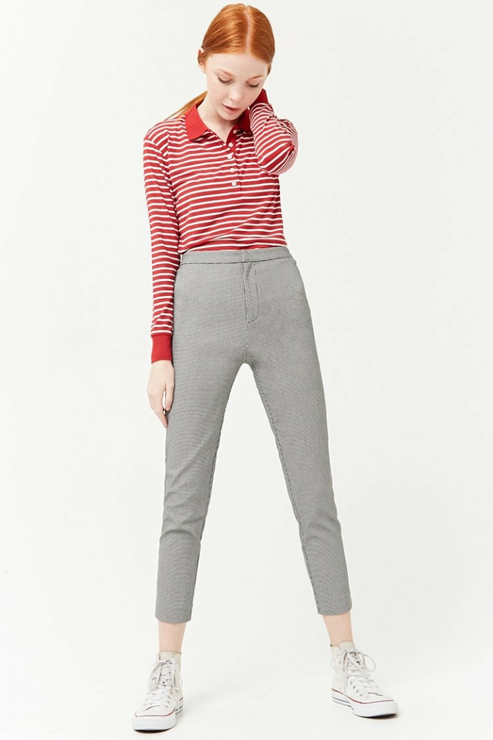 TROUSER PANTS JEANS SKINNY HOUNDSTOOTH 