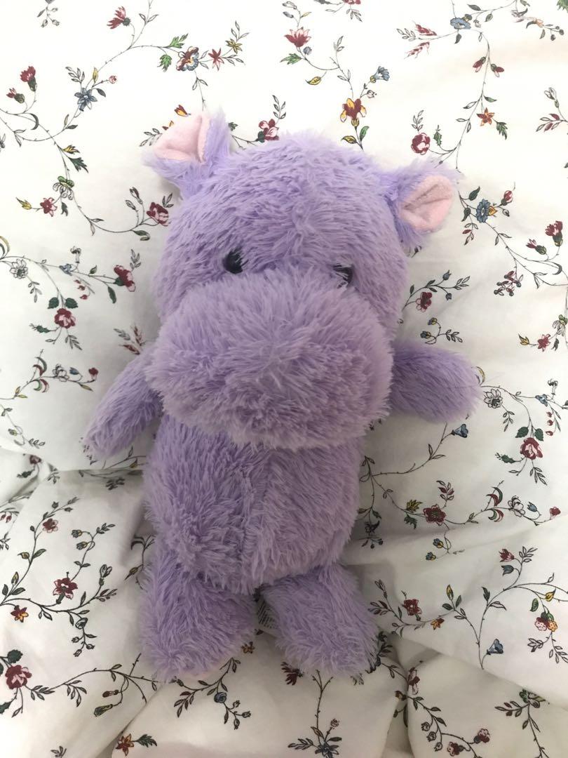 blue stuffed hippo