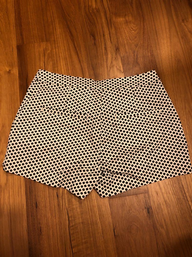 White and black polka dot shorts sale