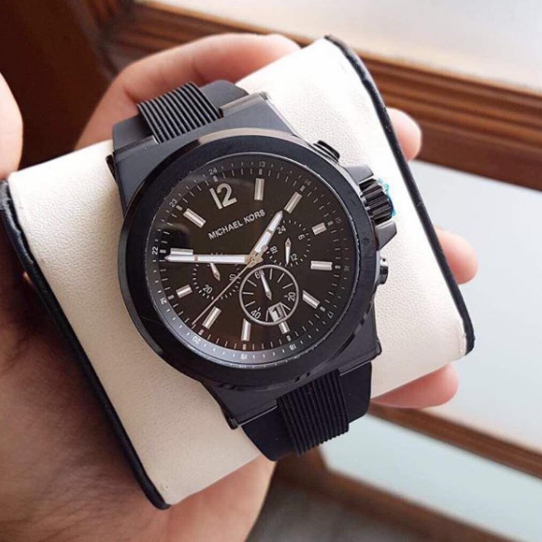 Michael Kors Dylan Black Silicone Strap Men's Watch - MK8152, Men's  Fashion, Watches & Accessories, Watches on Carousell
