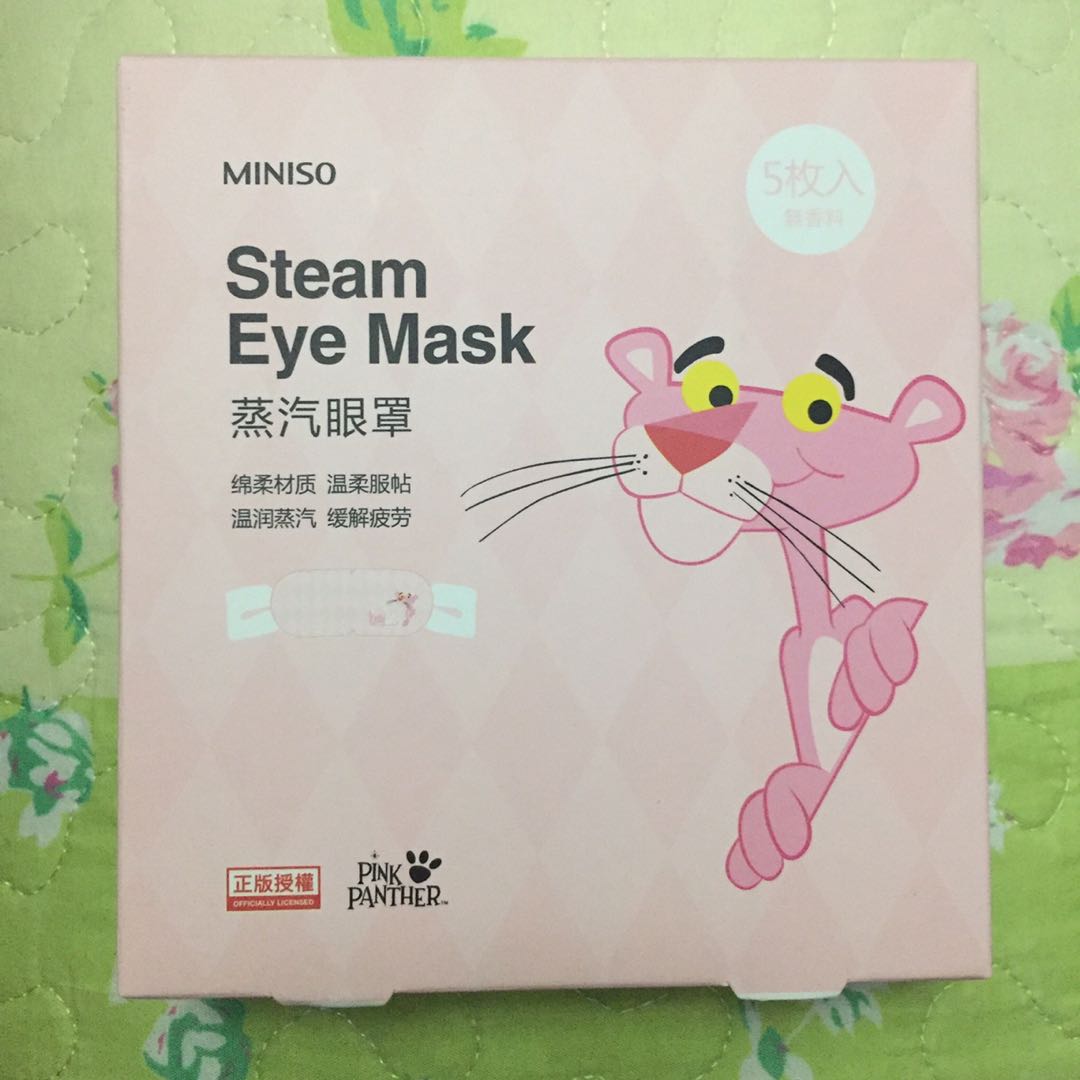 Miniso x Pink Panther Steam Eye Mask, Health & Nutrition, Massage