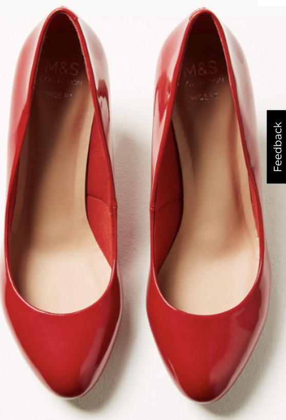 M\u0026S red shoes pattent leather from 