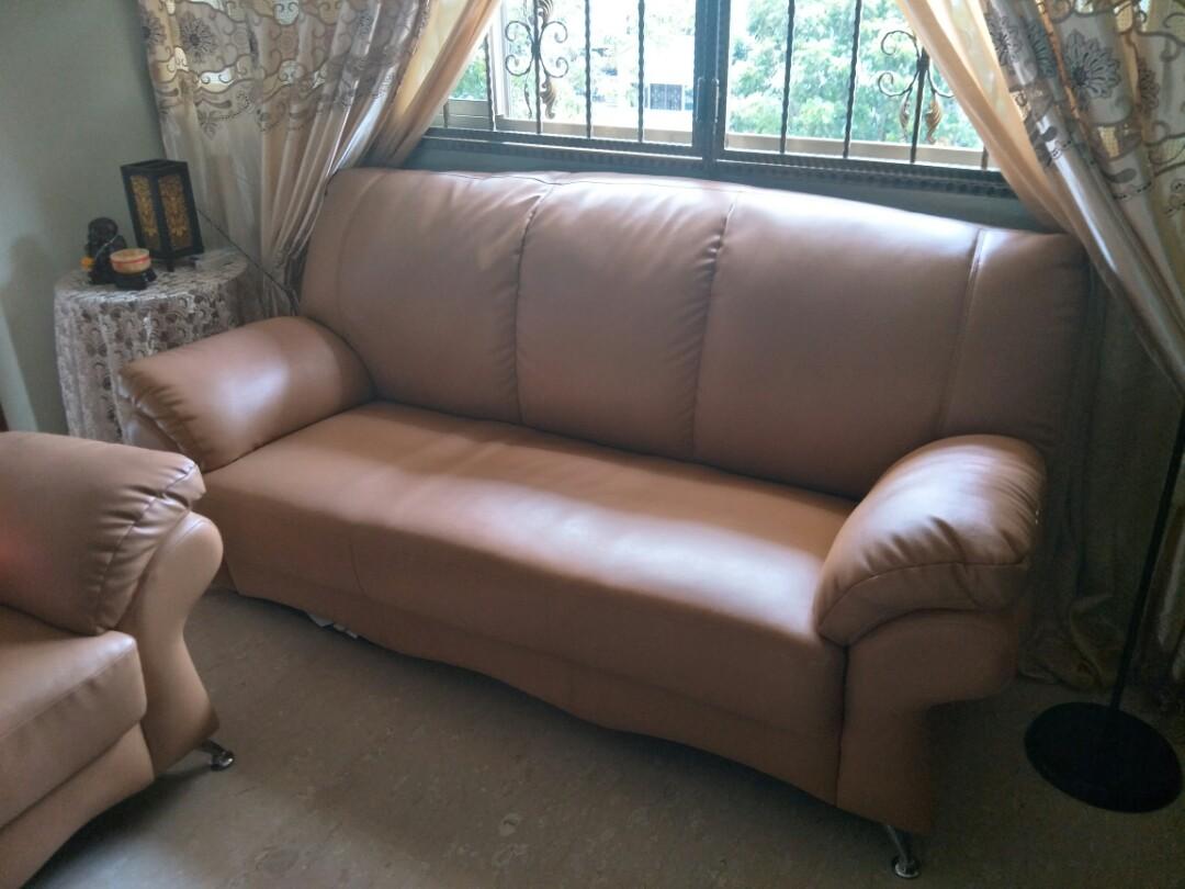 Synthetic leather 3+2 sofa, Furniture & Home Living, Furniture, Sofas