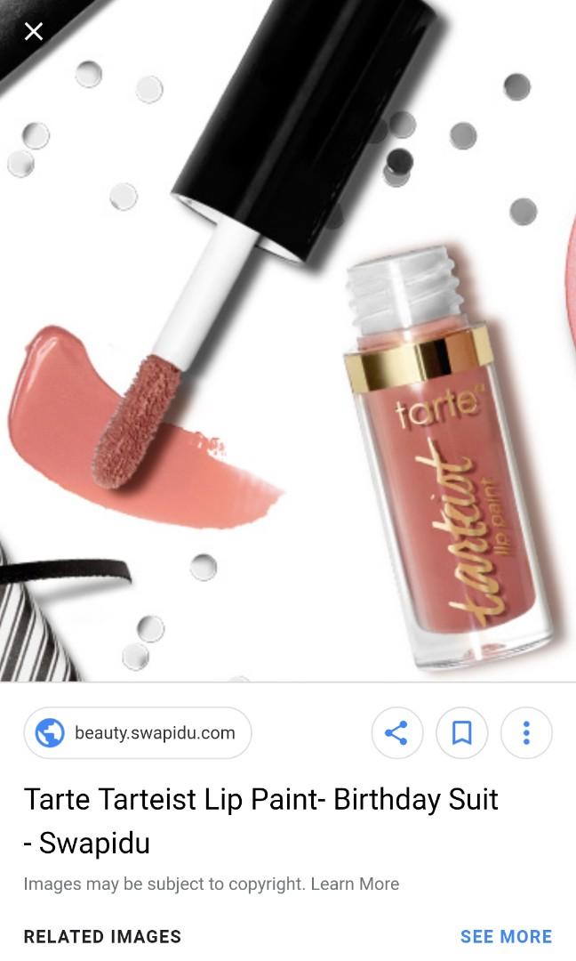 Tarte Creamy Matte Lip Paint Mini Birthday Suit Beauty Personal Care Face Makeup On Carousell