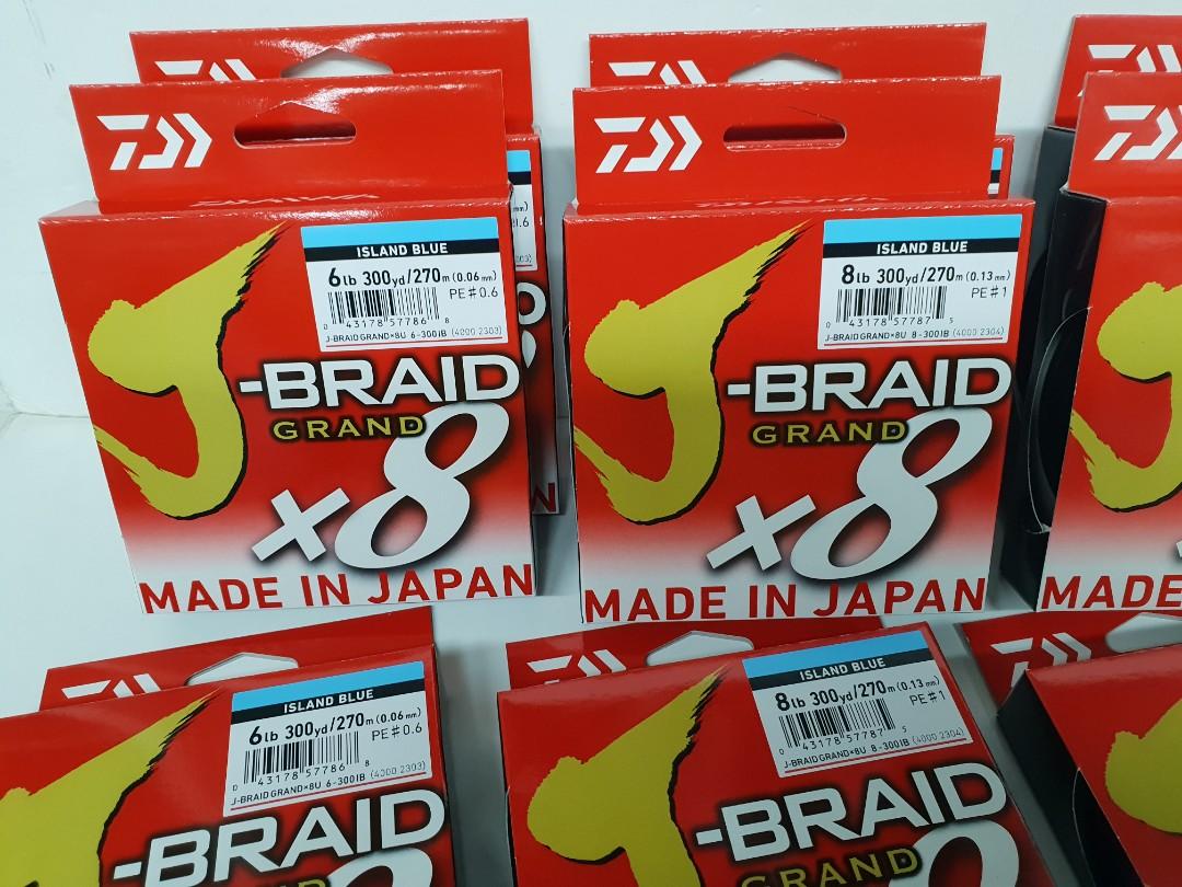 The Just In Place, New Arrival and Version.!?).= #(Out of Stock.!!). 'DAIWA'  J-BRAID Grand X8 Braided Line. (all Size Pe# @300yds/ 270m Coil- Single  Colour, as Grey- Light & Island Blue.)., Sports