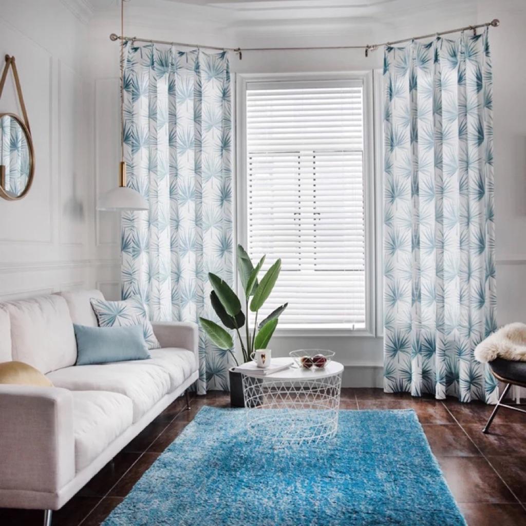 Tropical Printed Blackout Curtains For Living Room Palm Tree
