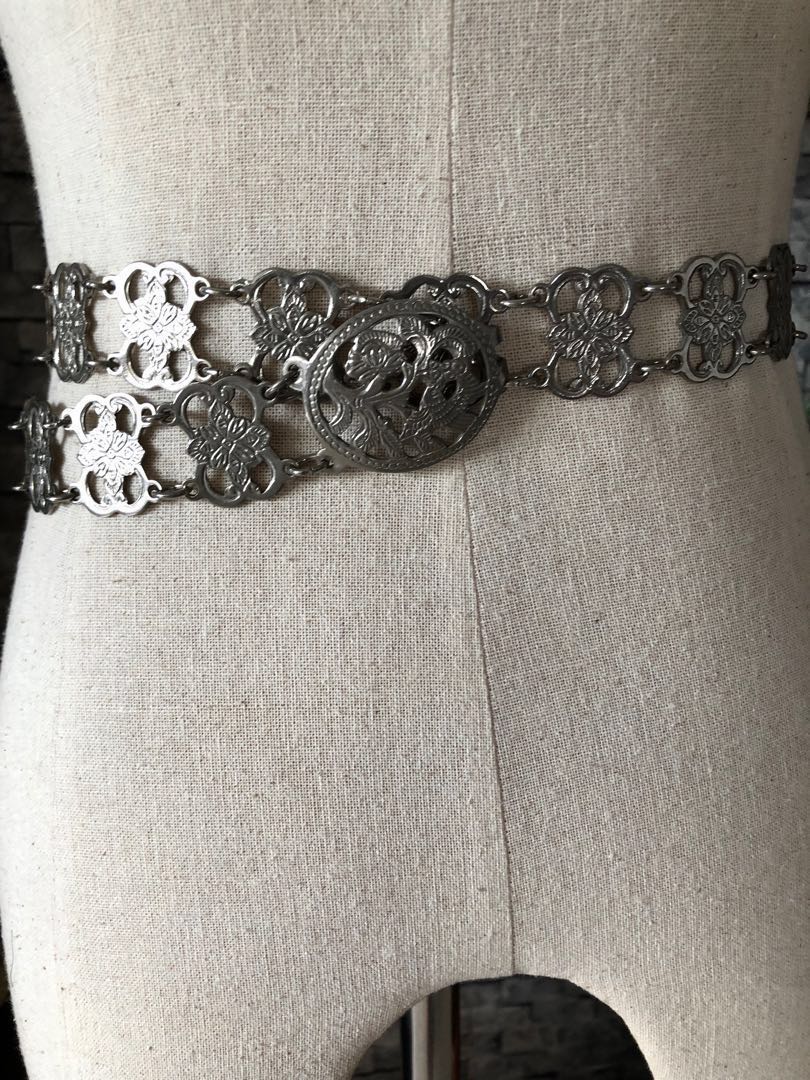 Vintage silver chain belt on sale