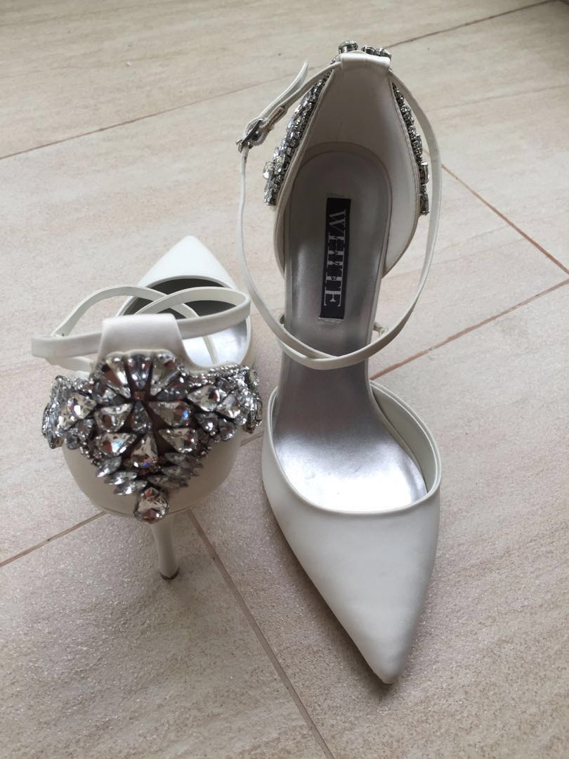 White by Vera Wang wedding heels, Women 