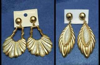☇"Shimmer w/ Gold & Glitter" earrings (2pcs)☇