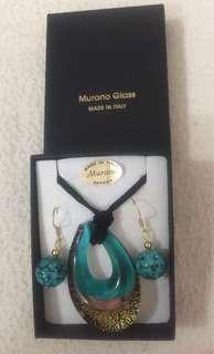 BNIB Original Italy Murano Glass Jewelry Set