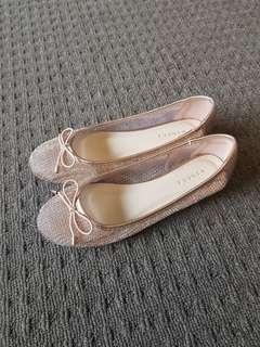 Rose gold metallic shoes