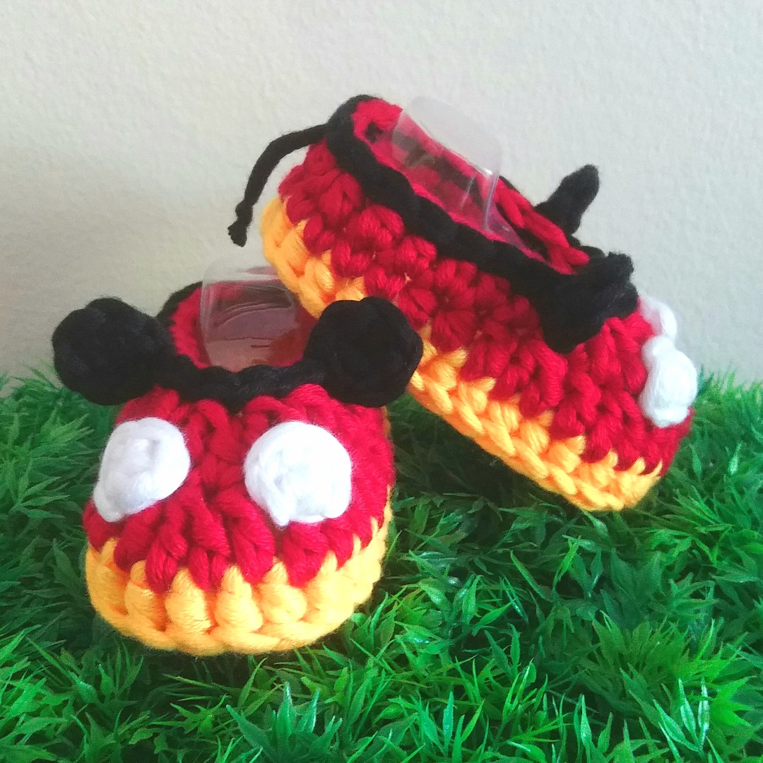 mickey mouse baby booties