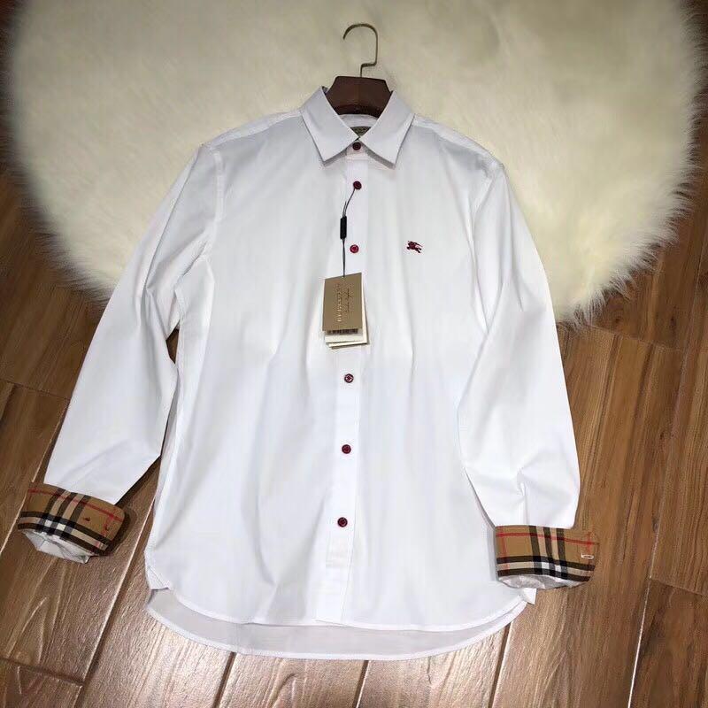 burberry contrast button stretch cotton shirt