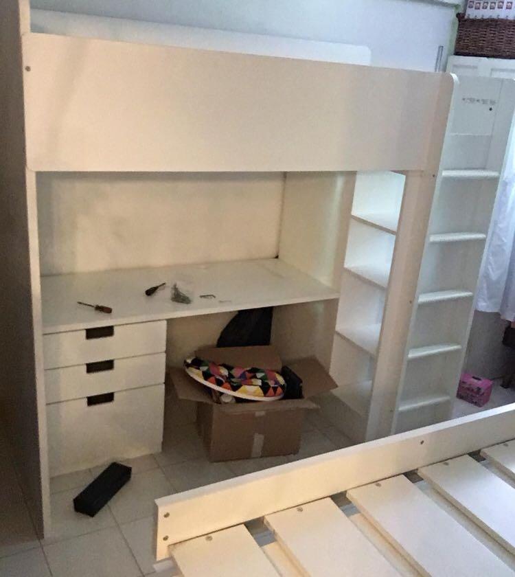 ikea bunk bed with study table