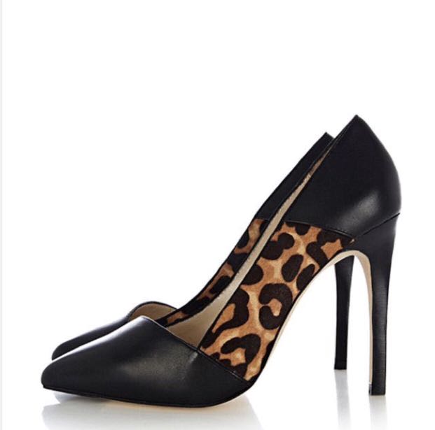 Karen Millen Leopard Pony Court Shoes 