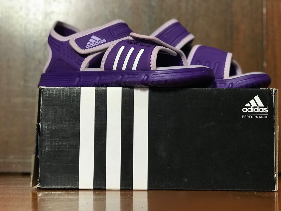 purple adidas kids