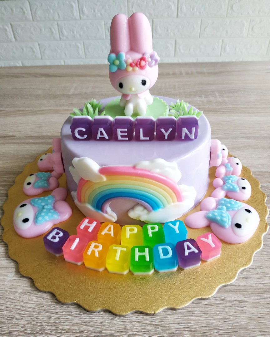 Melody Rainbow Agar Agar Jelly Cake Food Drinks Baked Goods On